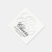 Serviette En Papier Cocktail de mariage simple monogramme acclamations (Coin)