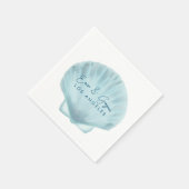 Serviette En Papier Cocktail de mariage sur la plage (Coin)