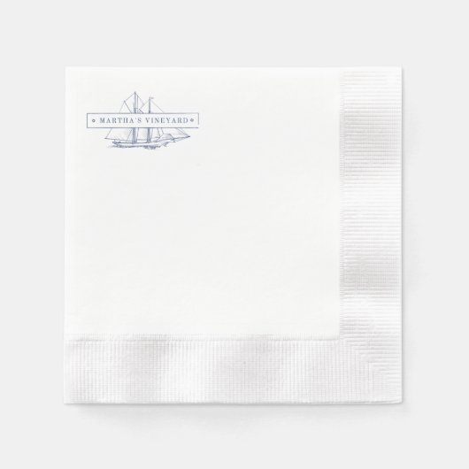 Serviette En Papier Cocktail de Martha's Vineyard Napkin (Devant)