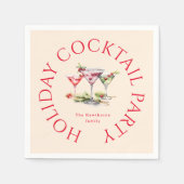 Serviette En Papier Cocktail de Noël et soirée élégante (Devant)