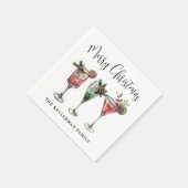Serviette En Papier Cocktail de Noël festif (Coin)