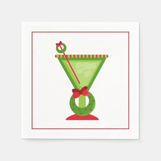 Serviette En Papier Cocktail de Noël Napkin (Devant)