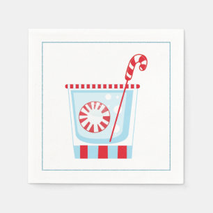 Serviette En Papier Cocktail de Noël Napkin à l'olive martini