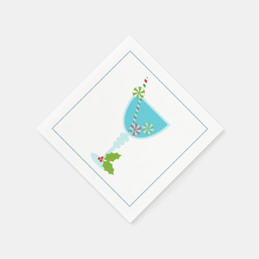 Serviette En Papier Cocktail de Noël Napkin avec martini olive (Coin)