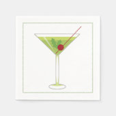 Serviette En Papier Cocktail de Noël Napkin avec martini olive (Devant)