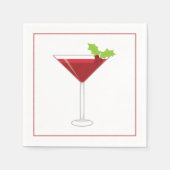 Serviette En Papier Cocktail de Noël Napkin avec martini, olive et (Devant)