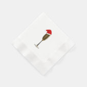 Serviette En Papier Cocktail de Noël Napkins Champagne Santa Hat (Coin)