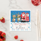 Serviette En Papier Cocktail de Noël personnalisé Napkin Santa Claus (En situation)