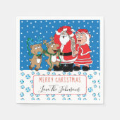 Serviette En Papier Cocktail de Noël personnalisé Napkin Santa Claus (Devant)