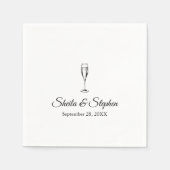 Serviette En Papier Cocktail de papier Mariage personnalisé moderne (Devant)