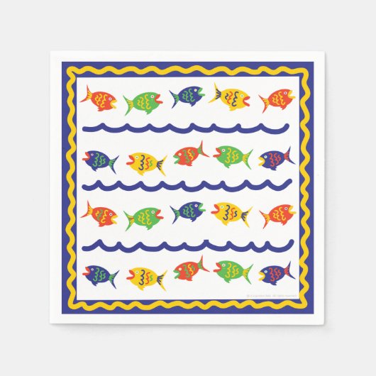 Serviette En Papier Cocktail de poisson Napkin (Devant)