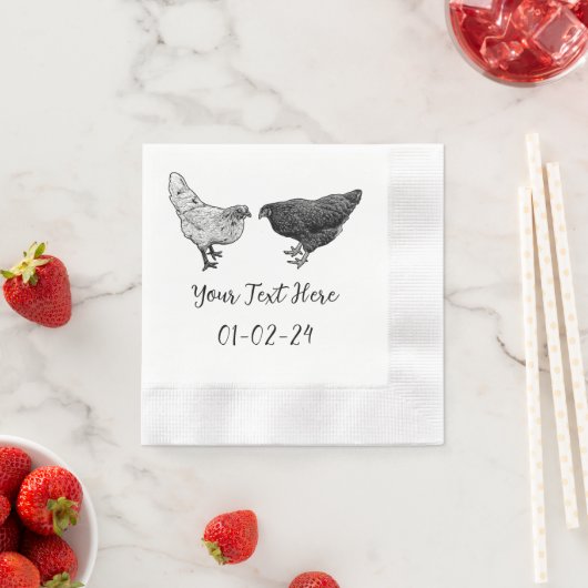 Serviette En Papier Cocktail de poulet personnalisé serviettes (En situation)