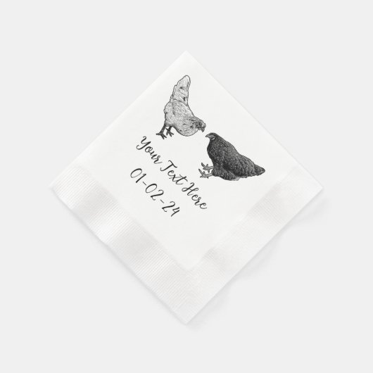 Serviette En Papier Cocktail de poulet personnalisé serviettes (Coin)