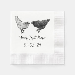 Serviette En Papier Cocktail de poulet personnalisé serviettes