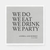 Serviette En Papier Cocktail de réception de mariage (Devant)