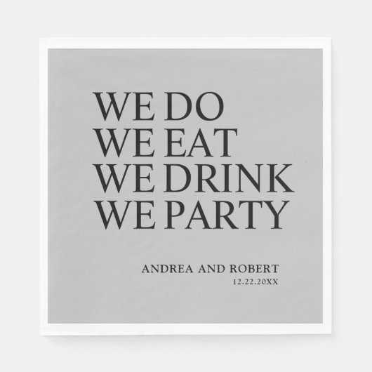 Serviette En Papier Cocktail de réception de mariage (Devant)