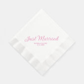 Serviette En Papier Cocktail de réception de mariage Juste Mariés (Coin)