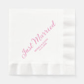 Serviette En Papier Cocktail de réception de mariage Juste Mariés (Devant)