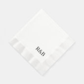 Serviette En Papier Cocktail de réception de mariage monogramme (Coin)