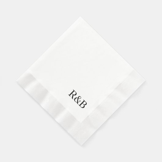 Serviette En Papier Cocktail de réception de mariage monogramme (Coin)