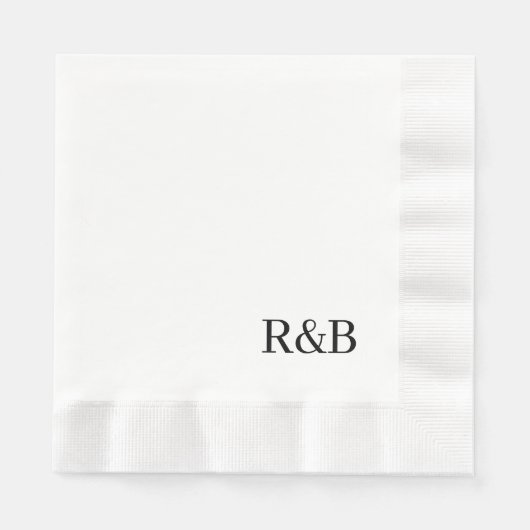 Serviette En Papier Cocktail de réception de mariage monogramme (Devant)