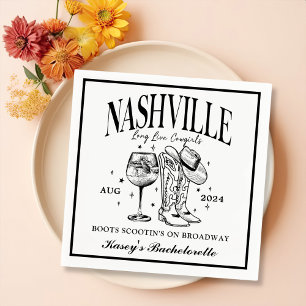 Serviette En Papier Cocktail de rodéo Nashville Bachelorette