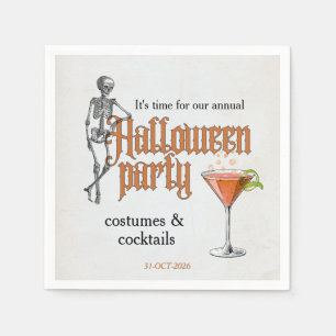 Serviette En Papier Cocktail de squelette drôle au bureau pour la fête
