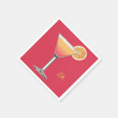Serviette En Papier Cocktail d'été Alcool Fruit Boire Initiales (Coin)
