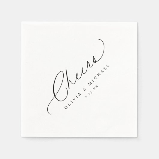 Serviette En Papier Cocktail Diagonal Mariage Bar (Devant)