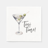 Serviette En Papier Cocktail Drôle 'Tini Time Martini (Devant)