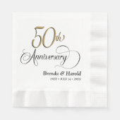 Serviette En Papier Cocktail du 50e anniversaire (Devant)