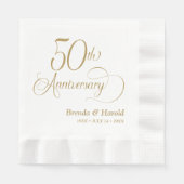 Serviette En Papier Cocktail du 50e anniversaire (Devant)