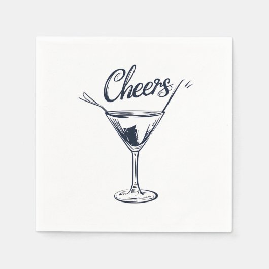 Serviette En Papier Cocktail élégant "Cheers" serviettes (Devant)