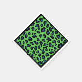 Serviette En Papier Cocktail Empreinte de léopard bleu et vert (Coin)