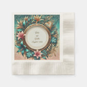 Serviette En Papier Cocktail en boîte d'élégance tropicale (Devant)