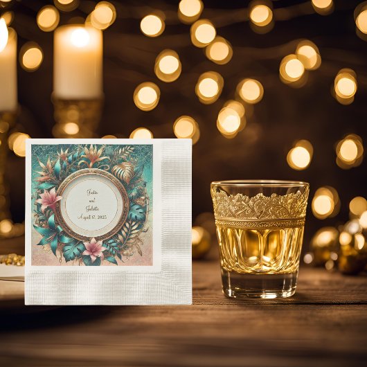 Serviette En Papier Cocktail en boîte d'élégance tropicale