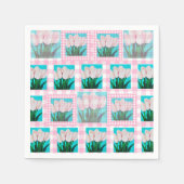 Serviette En Papier Cocktail En vichy Tulip rose Napkin (Devant)