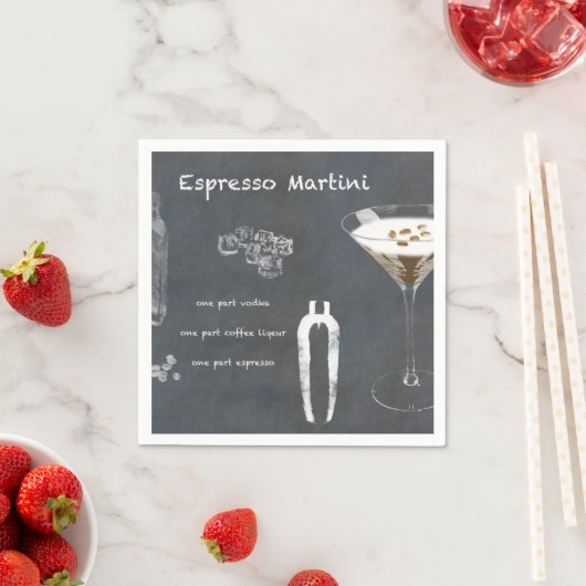 Serviette En Papier Cocktail Espresso Martini (En situation)