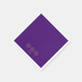 Serviette En Papier Cocktail Ethnic Hindu Purple & Gold Monogram (Coin)