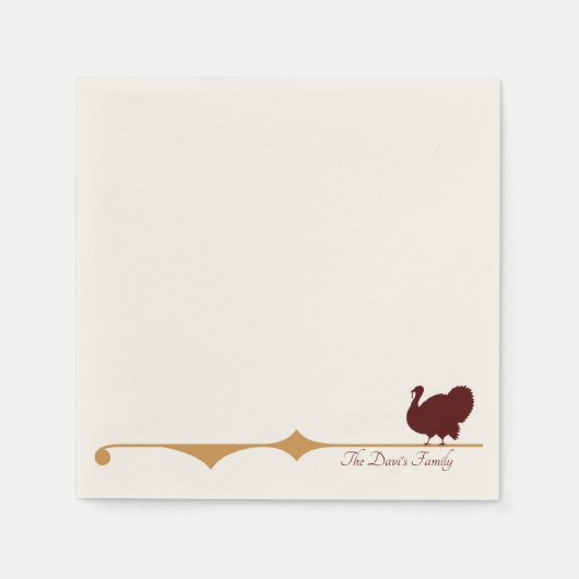 Serviette En Papier Cocktail Fancy Golden Lined Turkey (Devant)