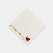 Serviette En Papier Cocktail Fancy Golden Lined Turkey (Coin)