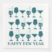 Serviette En Papier Cocktail festif Boissons Bonne année (Devant)