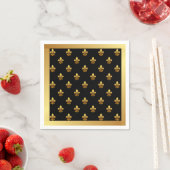 Serviette En Papier Cocktail Fleur de Lis Napkins (En situation)