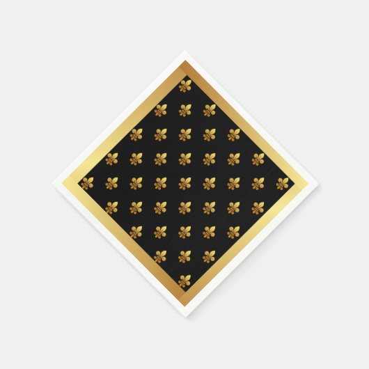 Serviette En Papier Cocktail Fleur de Lis Napkins (Coin)