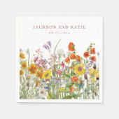 Serviette En Papier Cocktail Fleur sauvage personnalisé serviettes (Devant)