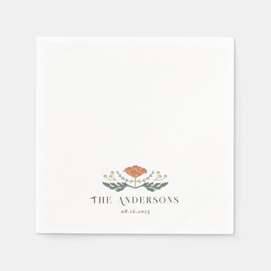 Serviette En Papier Cocktail floral Art nouveau Napkin (Devant)