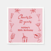 Serviette En Papier Cocktail funky à main rose Anniversaire serviettes (Devant)
