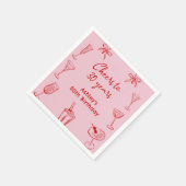 Serviette En Papier Cocktail funky à main rose Anniversaire serviettes (Coin)