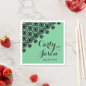 Serviette En Papier Cocktail géométrique diagonal | menthe (En situation)