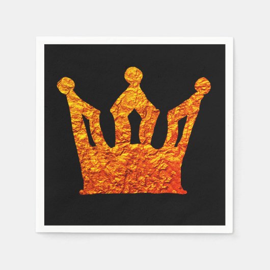 Serviette En Papier Cocktail Gold Crown Standard Napkin (Devant)